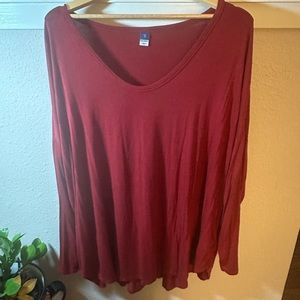 Old Navy Long Sleeve Tunic. Rayon. 3x. Red